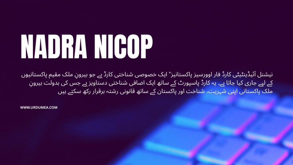 NADRA has fully functional online portal for NICOPCNIC NADRA has fully functional online portal for NICOPCNIC
